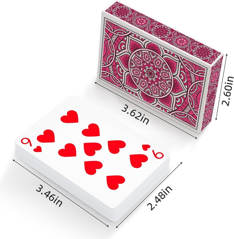Metsyth Playing Cards 2 Pack, Deck of Cards, Standard Poker Card Set,Fun Card Games for Adults,Easy Shuffle Unique Design Card for Pinochle,Bridge,Go Fish,Cartas(Pink/Purple) - Image 4